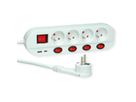ROLINE Prise multiple, 4x avec interrupteur, Fast Charger, 1x USB A+C, 3 m