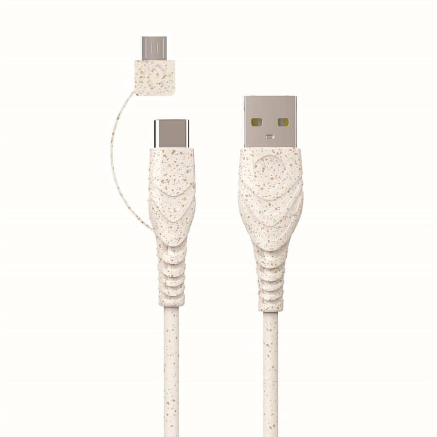BIOnd BIO-12-TCM Câble USB-A vers USB-C+micro 3A, 1,2 m