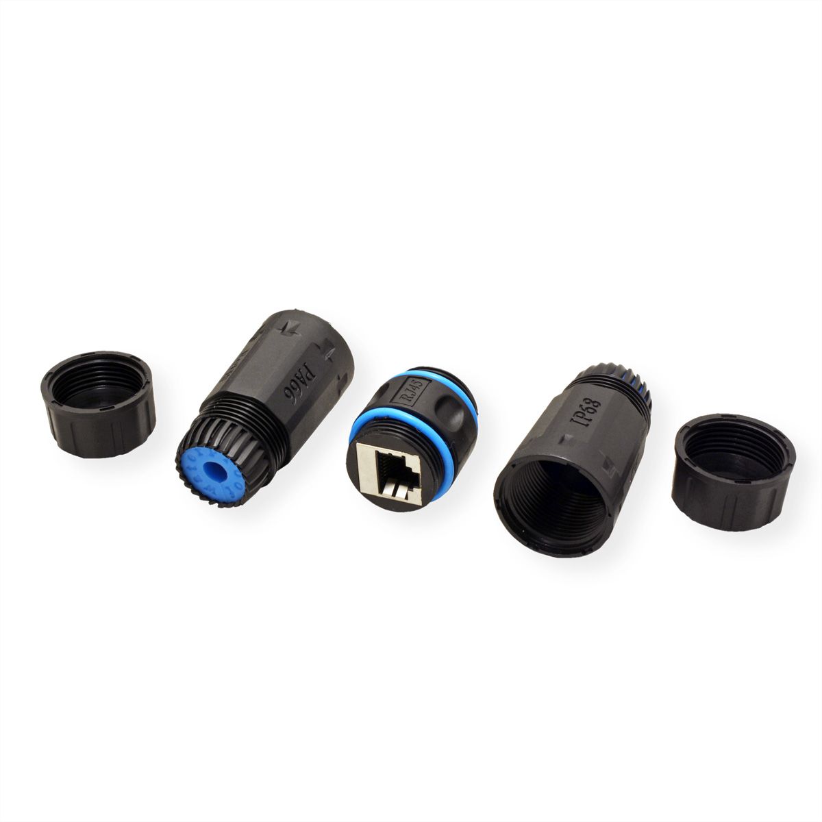 VALUE Coupleur RJ-45 blindé, Cat.6 (Classe E), Outdoor/Industrie, noir