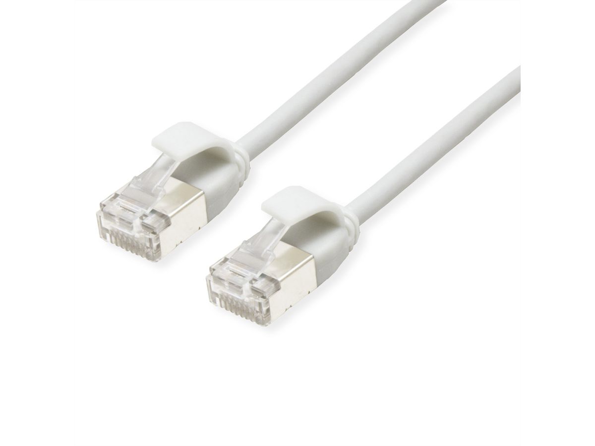 ROLINE Cordon DataCenter U/FTP Cat.6A (Classe EA), LSOH, slim, blanc, 2 m