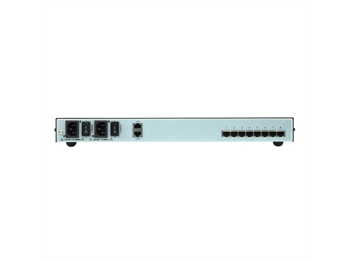 ATEN SN0108CO Serveur console série à 8 ports avec double alimentation/réseau local
