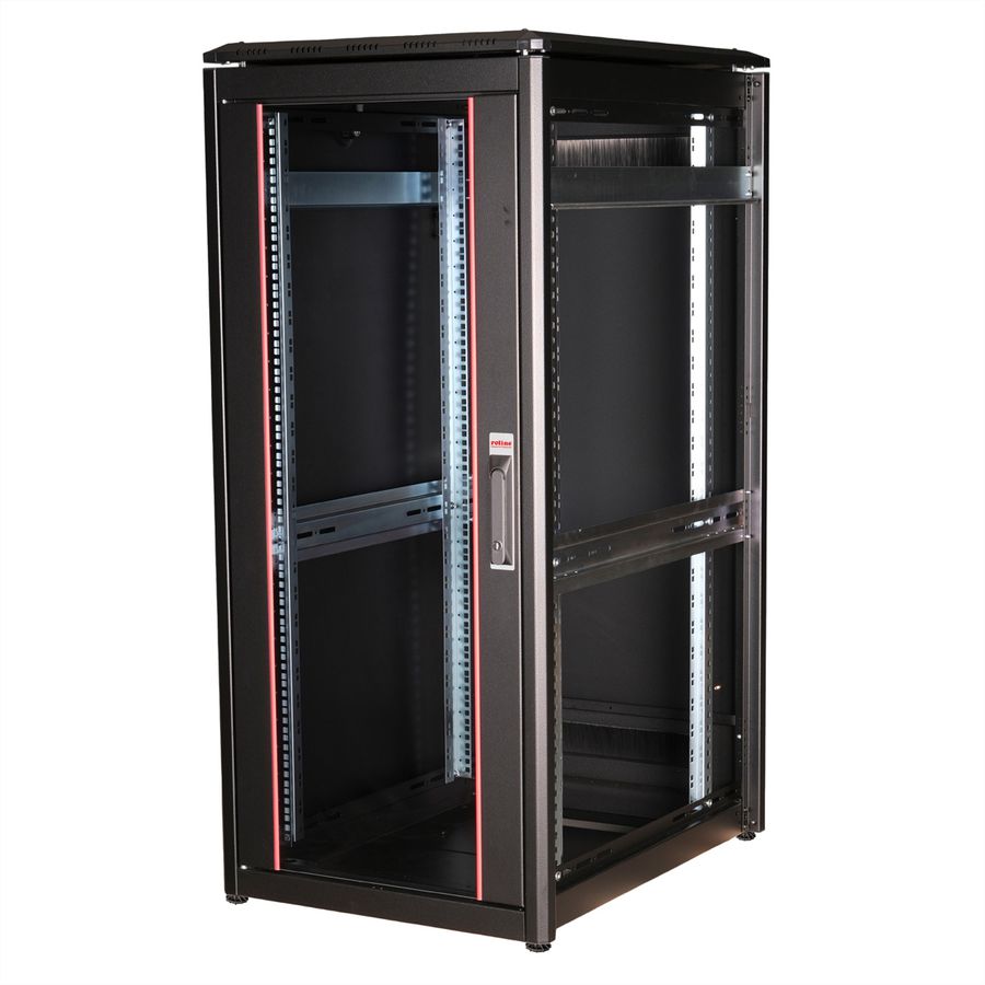 ROLINE 19" Baie réseau Pro 26U, 600x800 LxP Porte verre noir