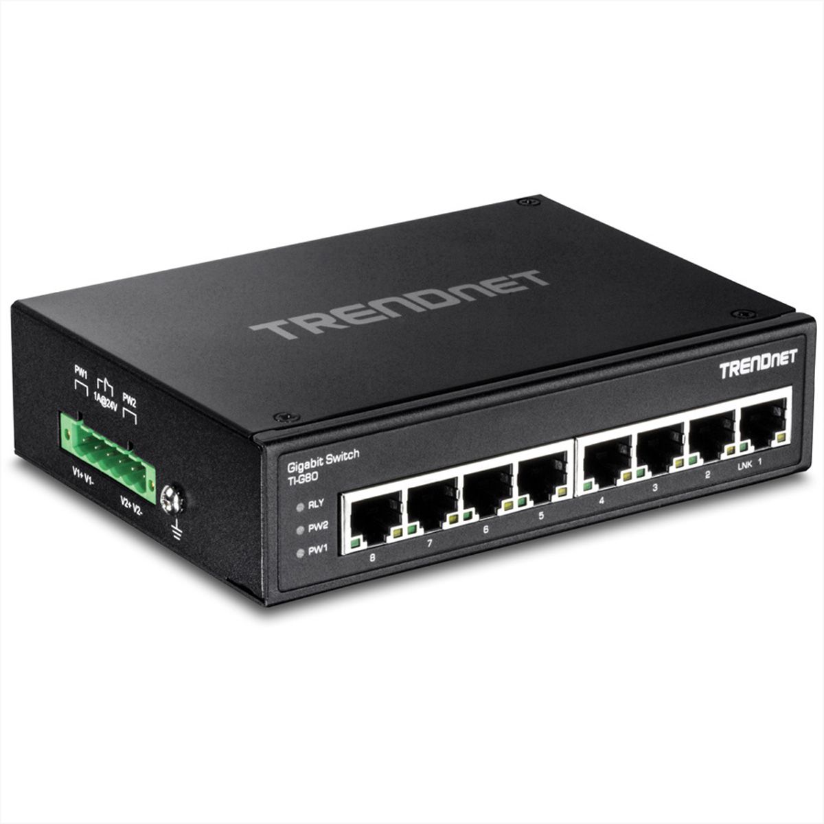 TRENDnet TI-G80 Switch Rail DIN Gigabit industriel renforcé à 8 ports