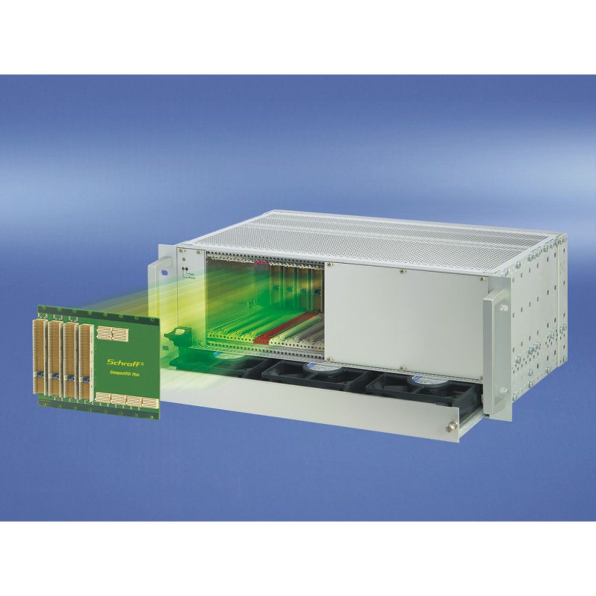 SCHROFF CPCI PlusIO System avec PSU enfichable, 4 U, 8 slots