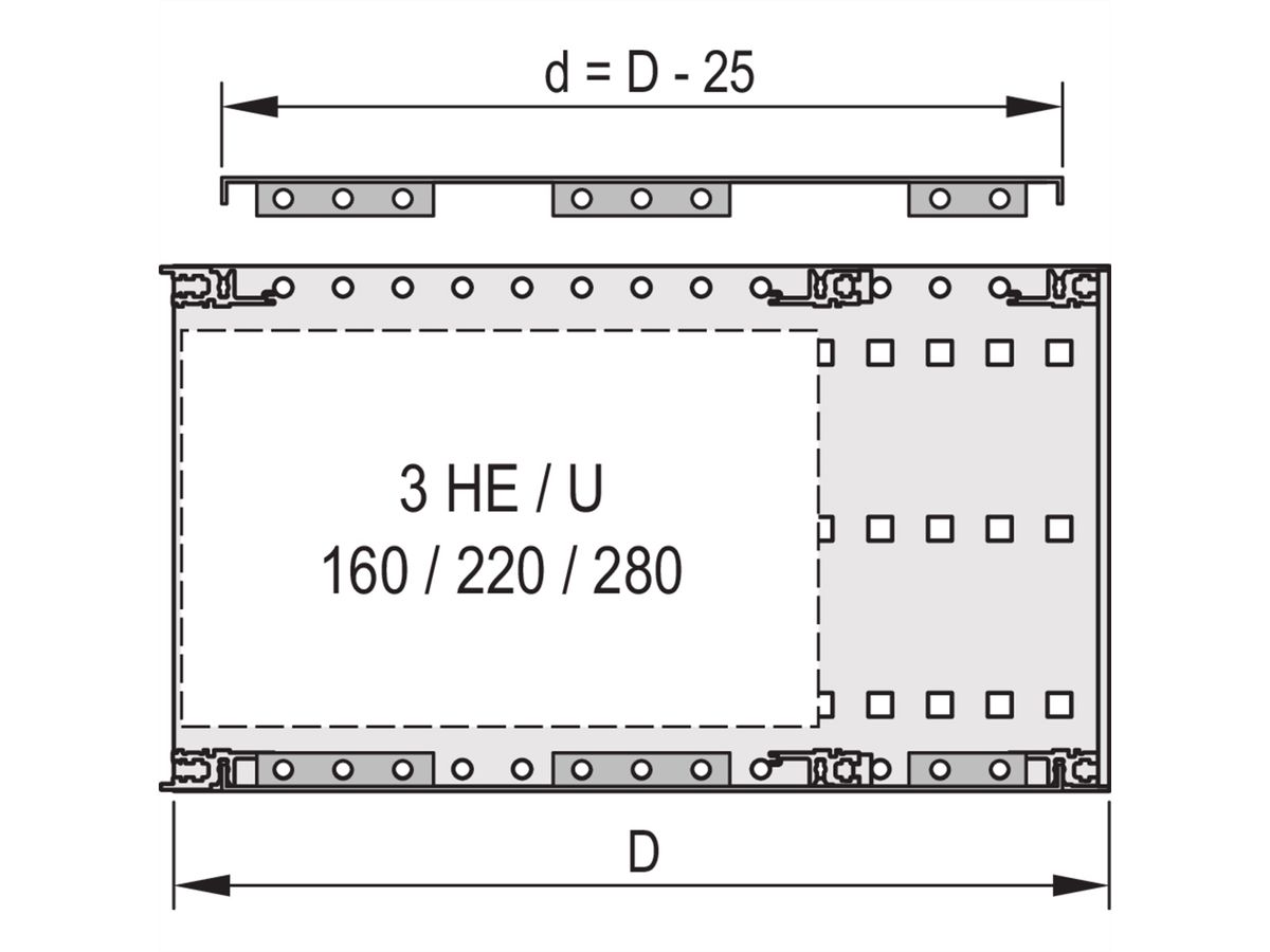 Plaque de recouvrement EuropacPRO SCHROFF pour boulonnage au panneau latéral, 42 HP, 295 mm