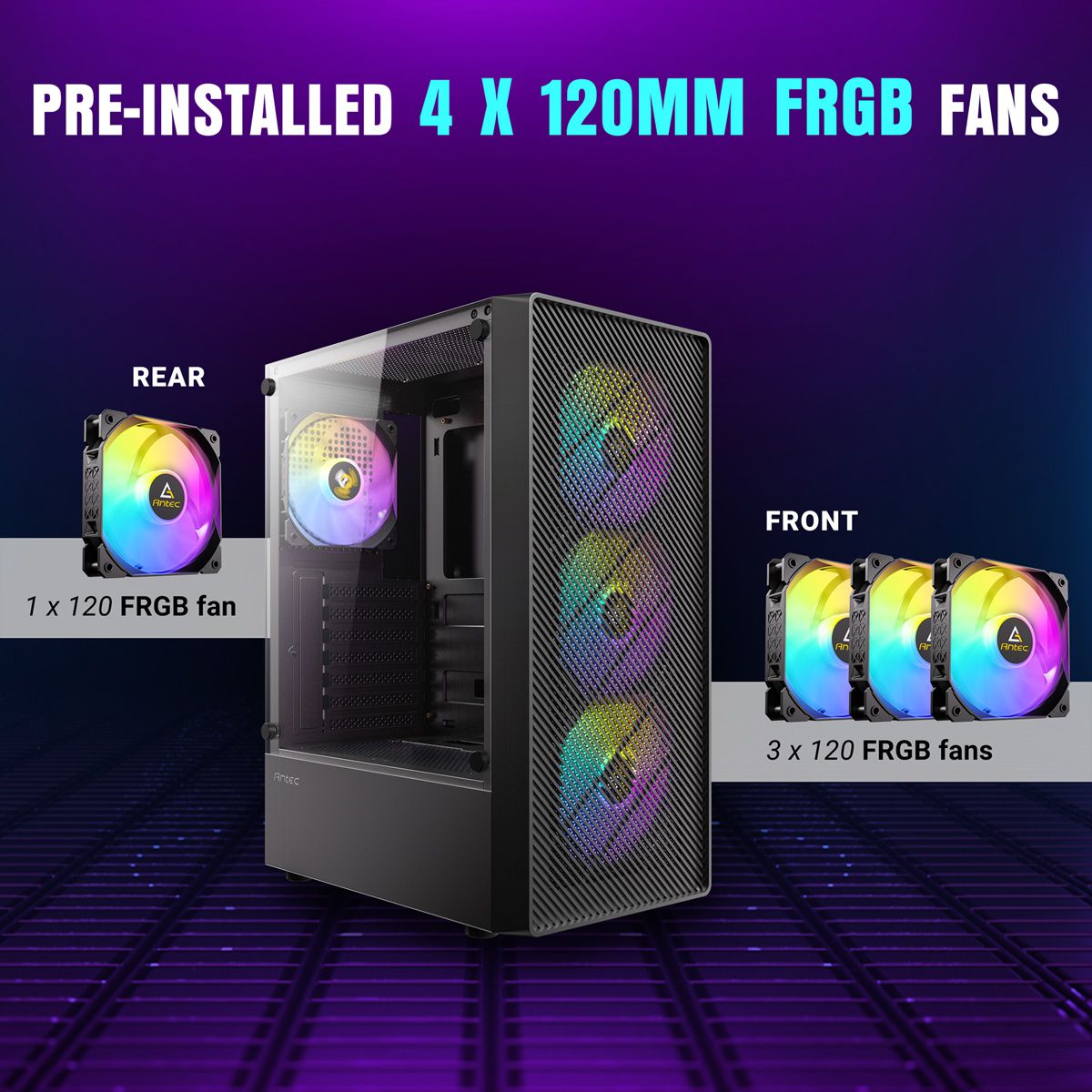 ANTEC AX26 RGB Elite Boîtier PC Midi Tower Gaming ATX, noir
