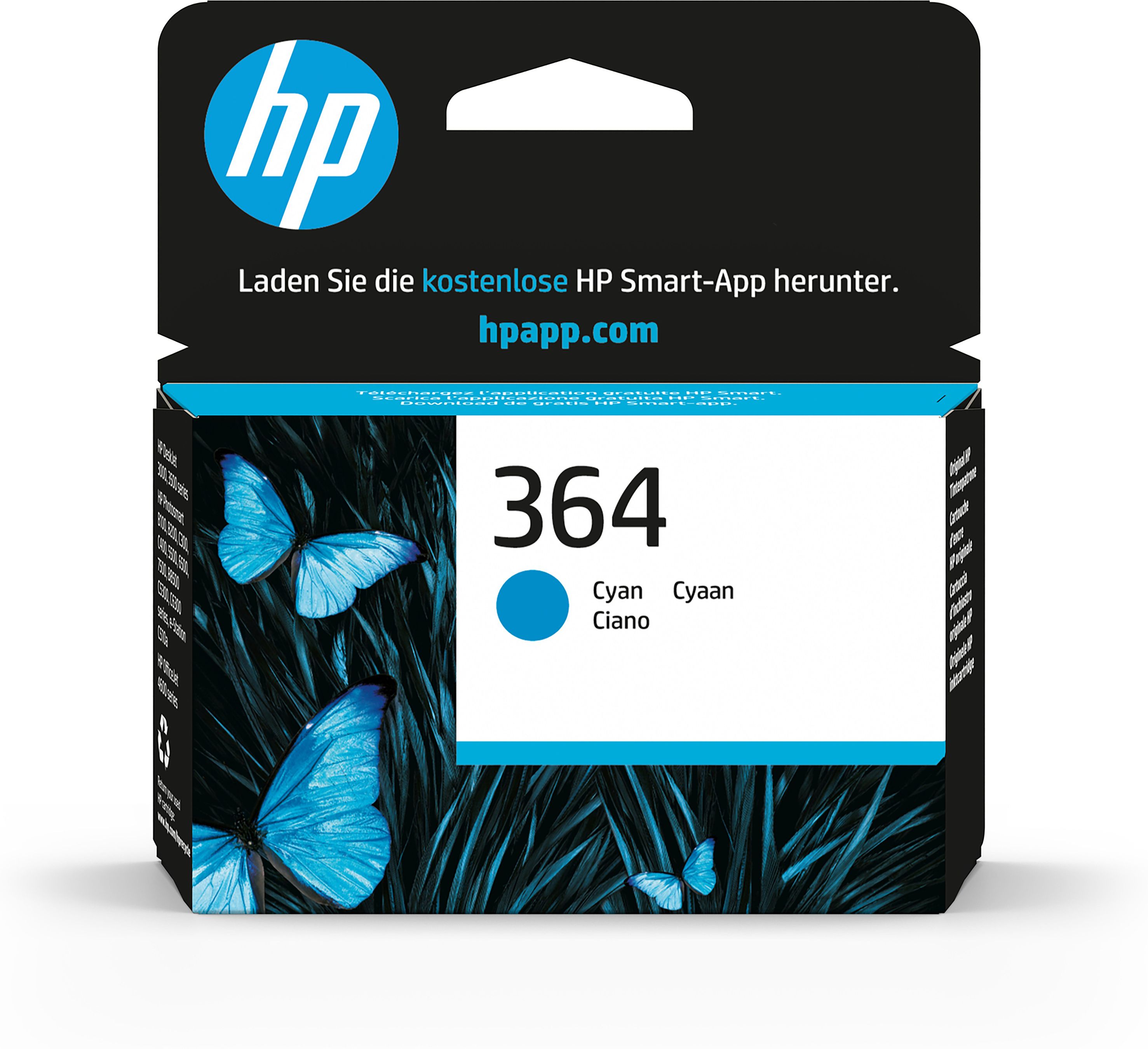 HP 364 Cyan Ink Cartridge Original 1 pièce(s)