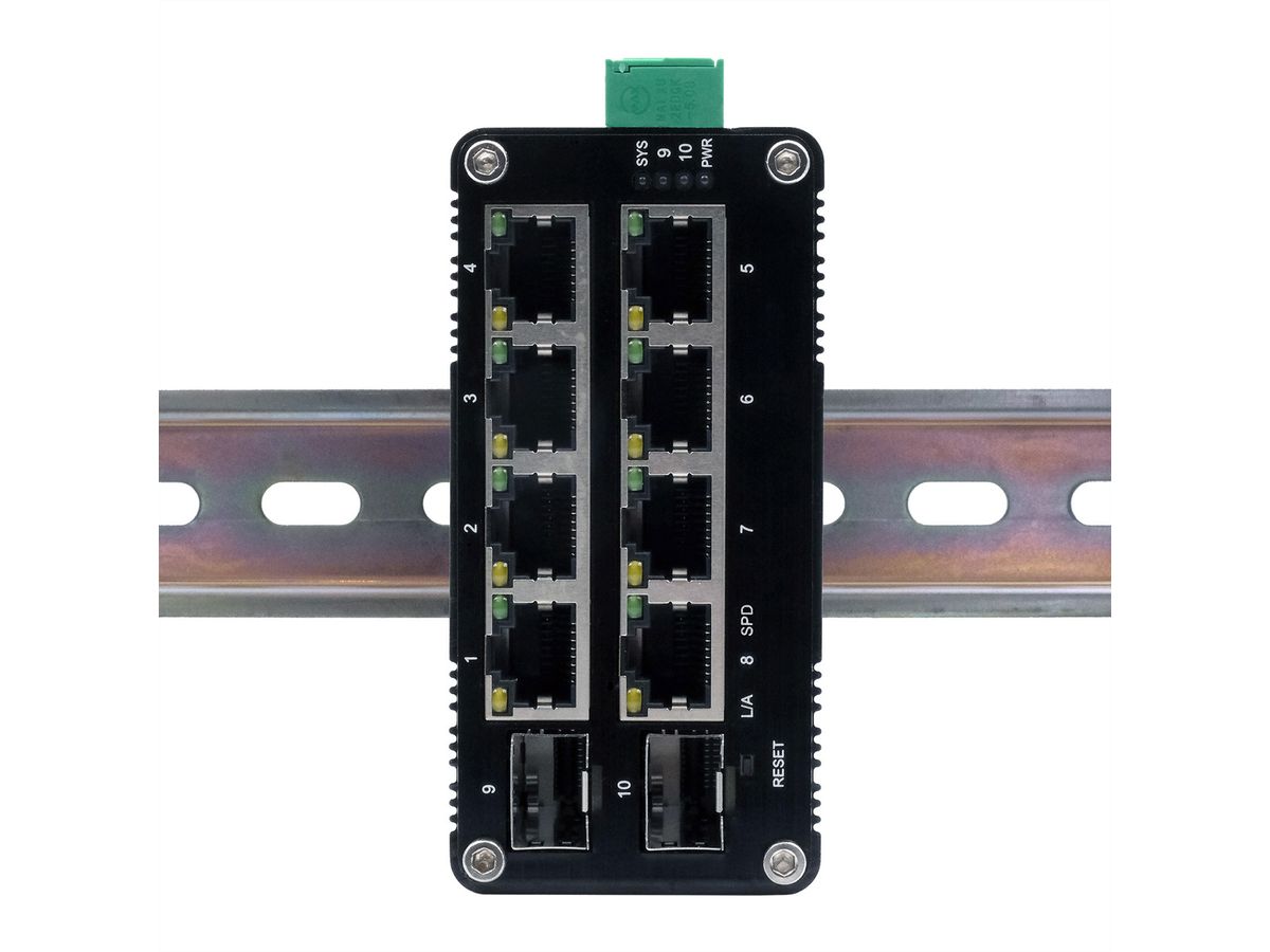 EXSYS EX-62035M-SFP Mini commutateur Gigabit industriel 8+2 ports, géré par le Web