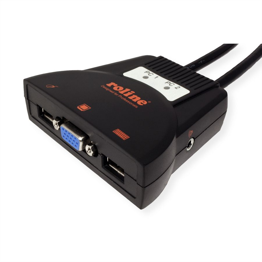 ROLINE Commutateur 'Star', 1 Util. - 2 PCs, USB, audio
