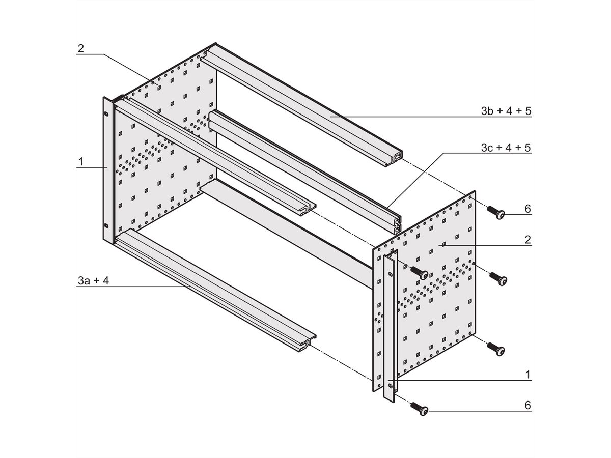 SCHROFF EuropacPRO 19" Kit bacs à cartes pour cartes-mères, Rail coulissant, 3 U, 355 mm