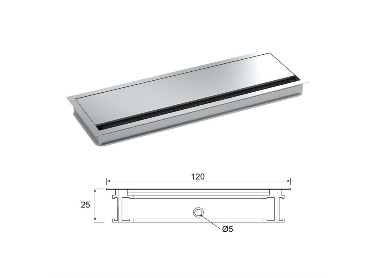 BACHMANN LOOP SQUARE Passe-câbles, Aluminium