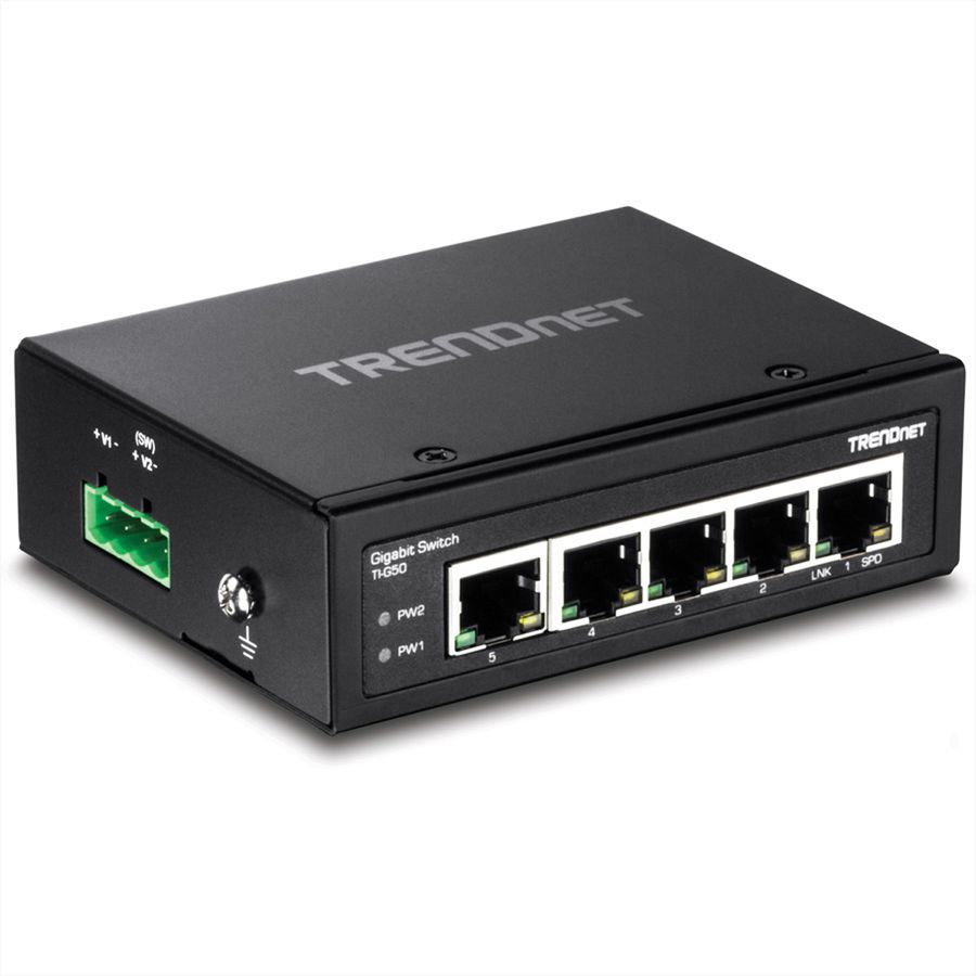 TRENDnet TI-G50 Switch Rail DIN Gigabit industriel renforcé à 5 ports