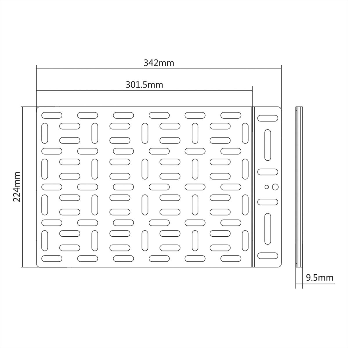 ROLINE Support pour lecteur multimédia, grand (340 x 224 mm)