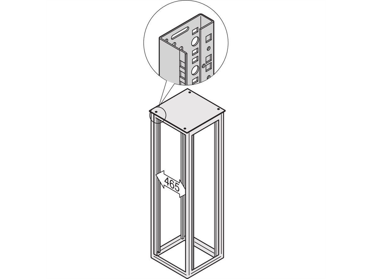 SCHROFF VARISTAR Montant 19" pour un 2ème profilé 19"