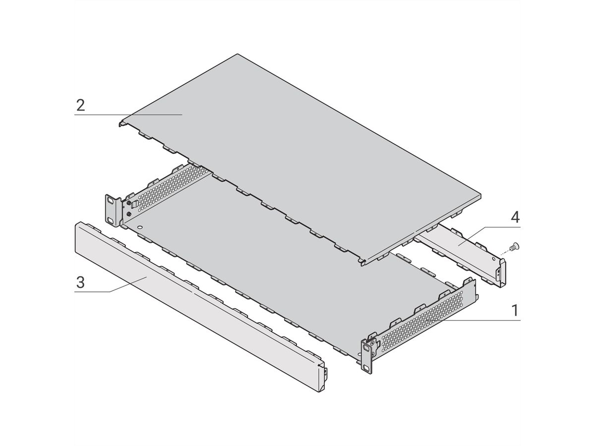 SCHROFF Interscale 19" Châssis à monter en rack, perforé, 3 U, 84 HP, 221 mm