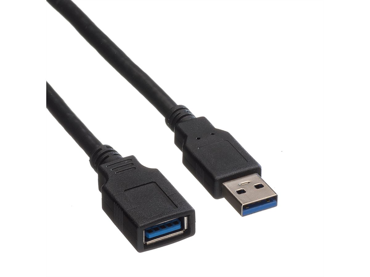 ROLINE Câble USB 3.2 Gen 1 Type A-A, M/F, noir, 1,8 m