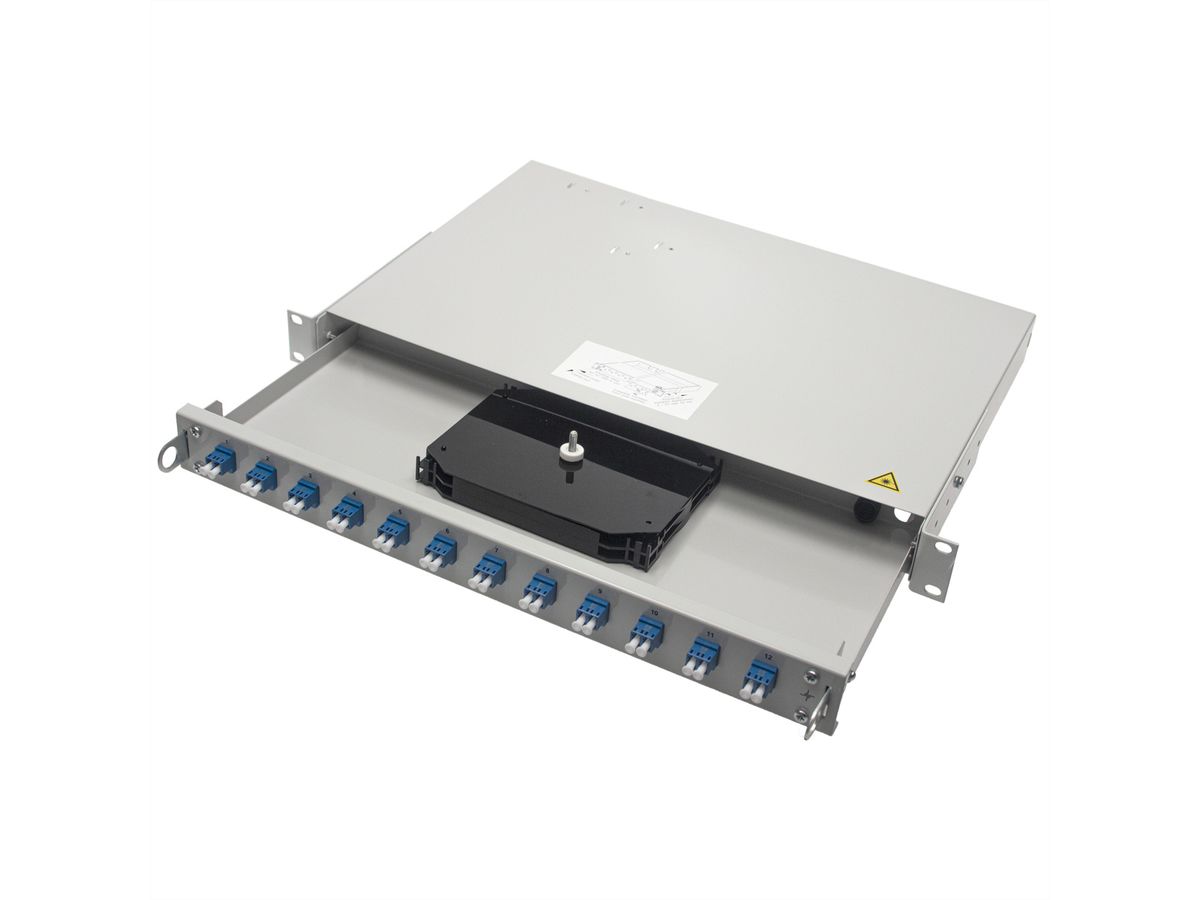TELEGÄRTNER Panneau de brassage FO 19" PROFI V 1U, avec 12x LC duplex