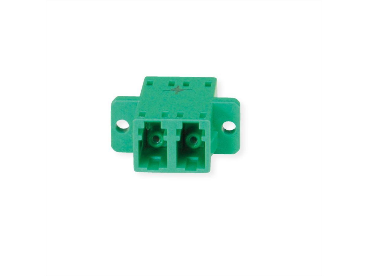 TELEGÄRTNER Coupleur LC/APC Duplex, Singlemode, Manchon en céramique, boîtier en plastique, vert, Z77