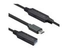 ROLINE Câble prolongateur USB 3.2 Gen 1 actif, Type A - C, noir, 10 m