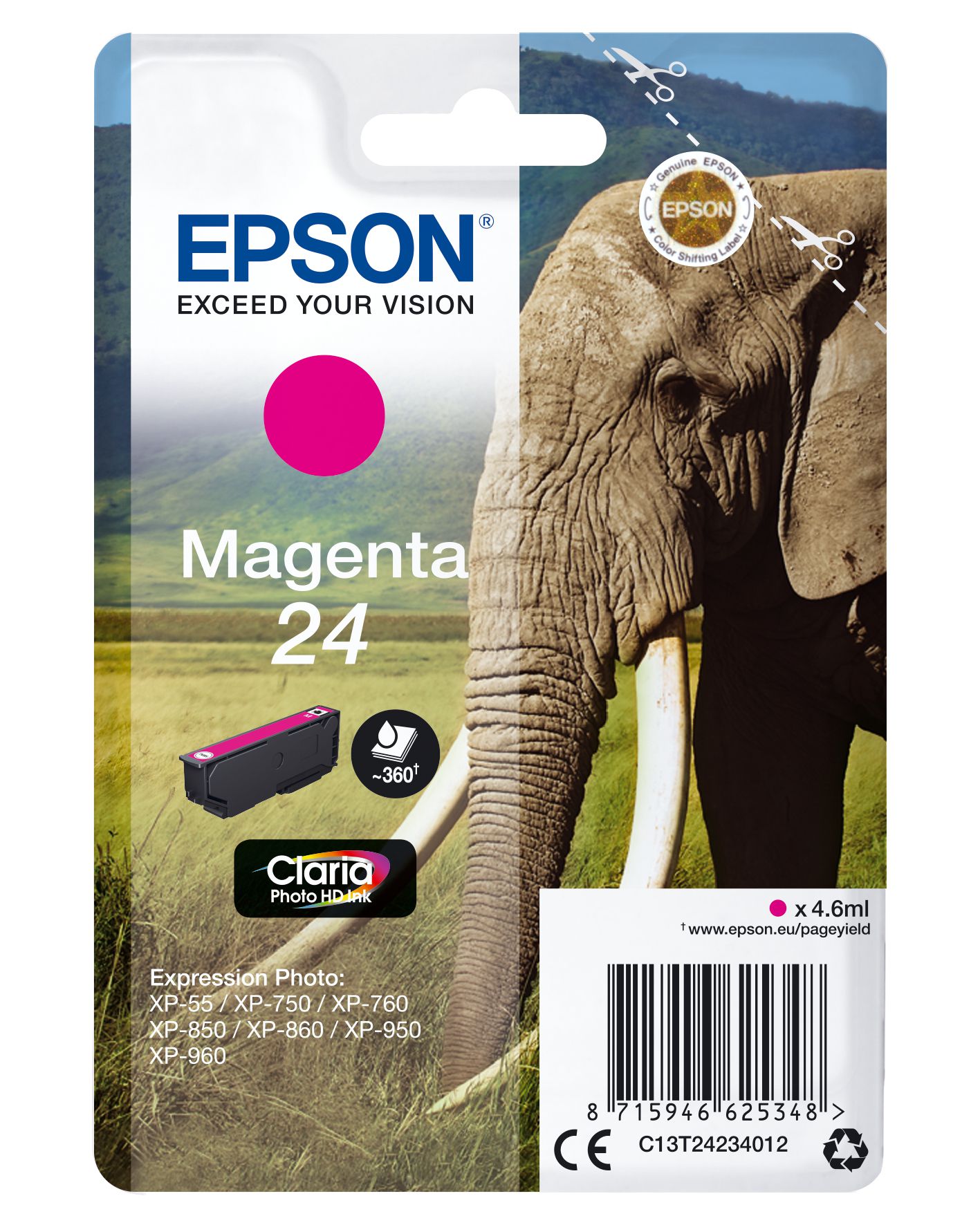 Epson Elephant Cartouche "Eléphant" - Encre Claria Photo HD M