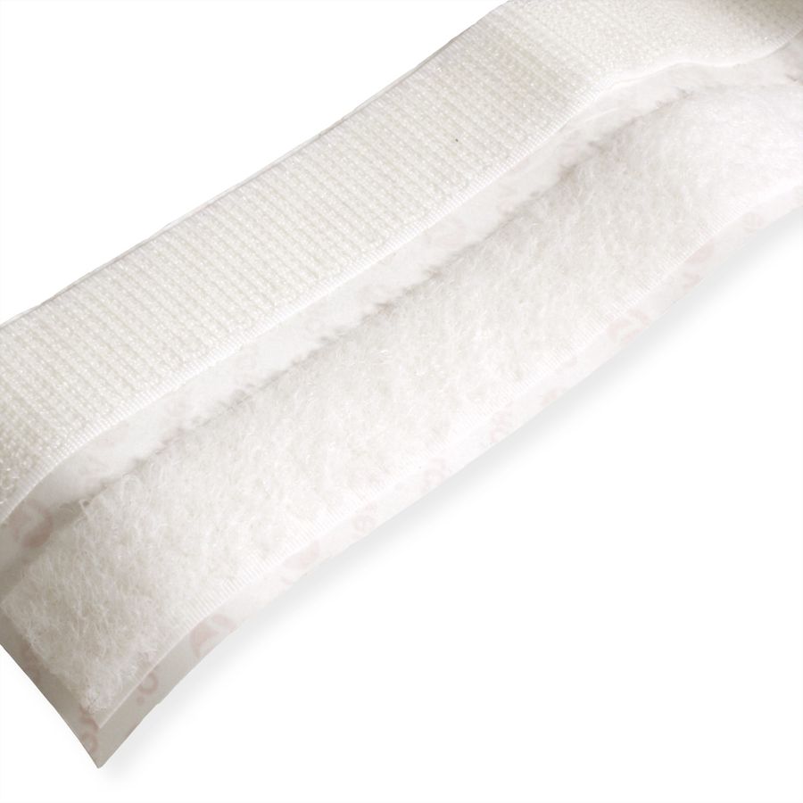 VELCRO® Bande 20mmx1m blanc, crochets & velours autocollants