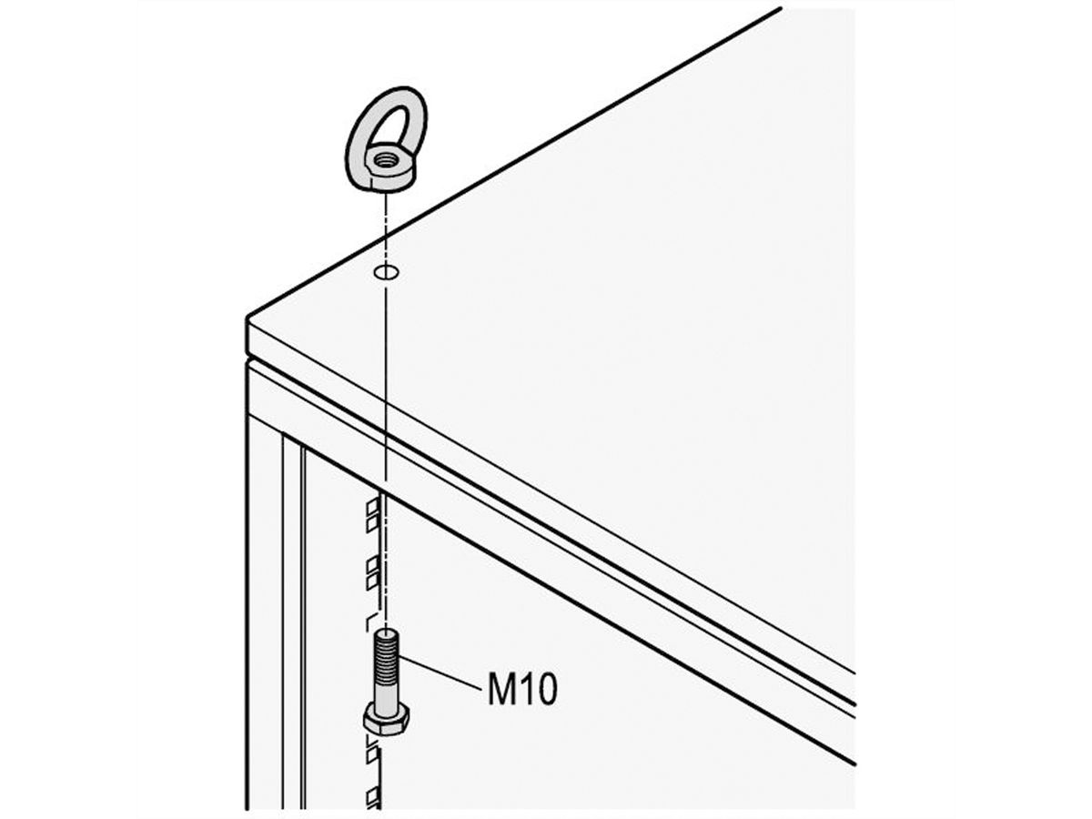 SCHROFF Eurorack Œil de levage pour couvercle affleurant