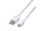 VALUE Câble USB 2.0, USB A mâle - Micro USB B mâle, blanc, 3 m