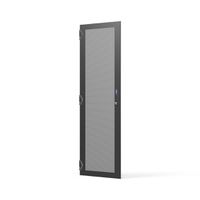 SCHROFF Porte 2000H 600 perforée, fermeture 3 points RAL7021