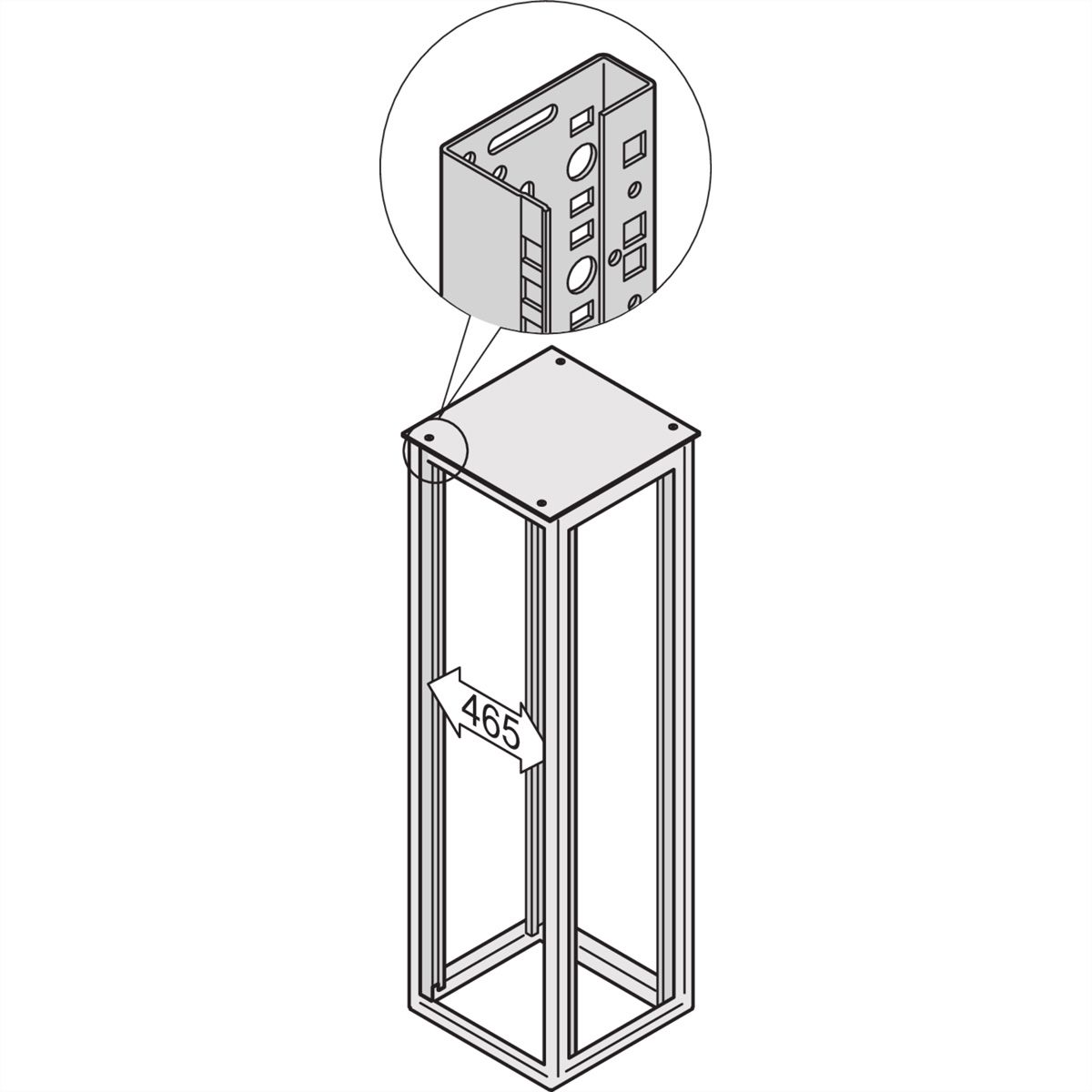 SCHROFF VARISTAR Montant 19" pour un 2ème profilé 19"