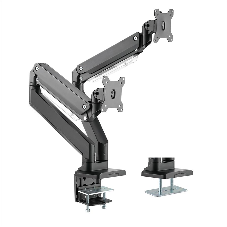 ROLINE Support double LCD à gaz, 5 axes de rotation, max. 15 kg, jusqu'à 35 pouces