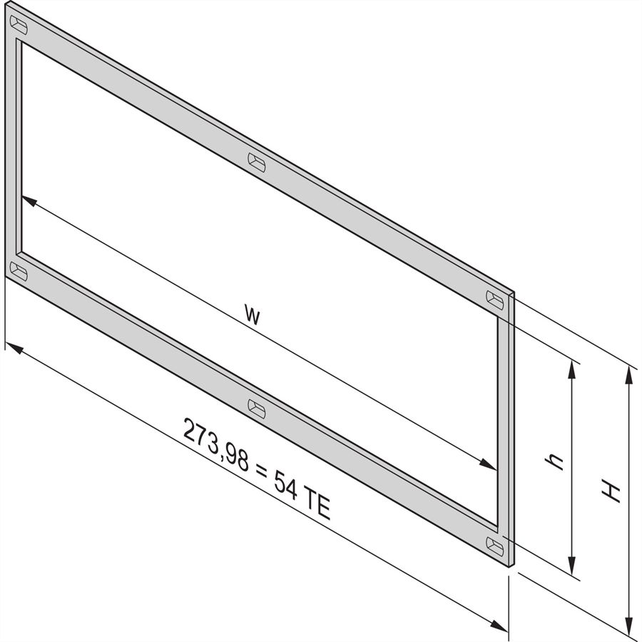 Cadre frontal SCHROFF, non blindé pour montage de cartes horizontales, 3 U, 20 HP