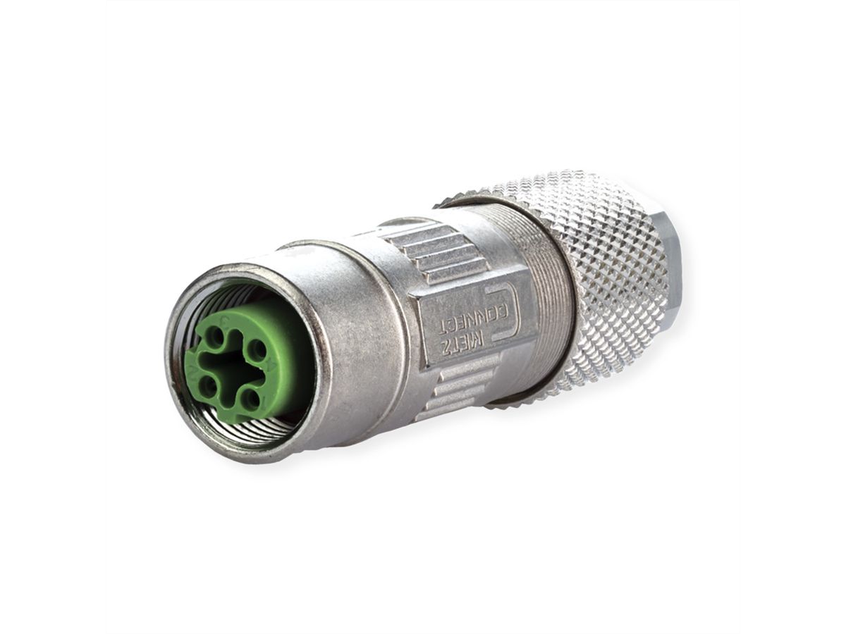 METZ CONNECT M12 / M12 connecteur codage D IP67 Cat. 5, Ø 6-9,7 mm, à confectionner sur site