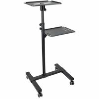 StarTech.com Table Vidéoprojecteur et Ordinateur Portable - Support Projecteur Robuste (2 Étagères, max. 10kg chacune) - Ajustable en Hauteur - Chariot Présentation Mobile - Roues Vérouillables