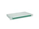 TELEGÄRTNER BASIS V Panneau fibre optique avec coupleurs & Pigtails , 24x LC Quad, vert, OS2 APC