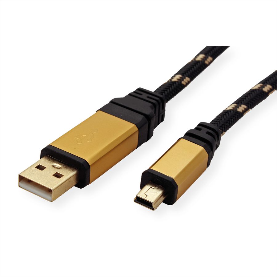 ROLINE GOLD Câble USB 2.0, type A - mini 5- broches, 1,8 m
