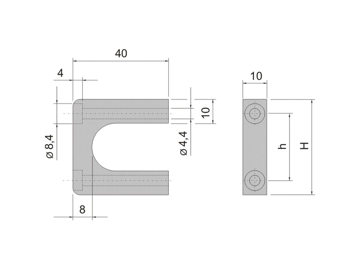 SCHROFF MultipacPRO Poignée avant, en une pièce, largeur 10 mm, 1 U