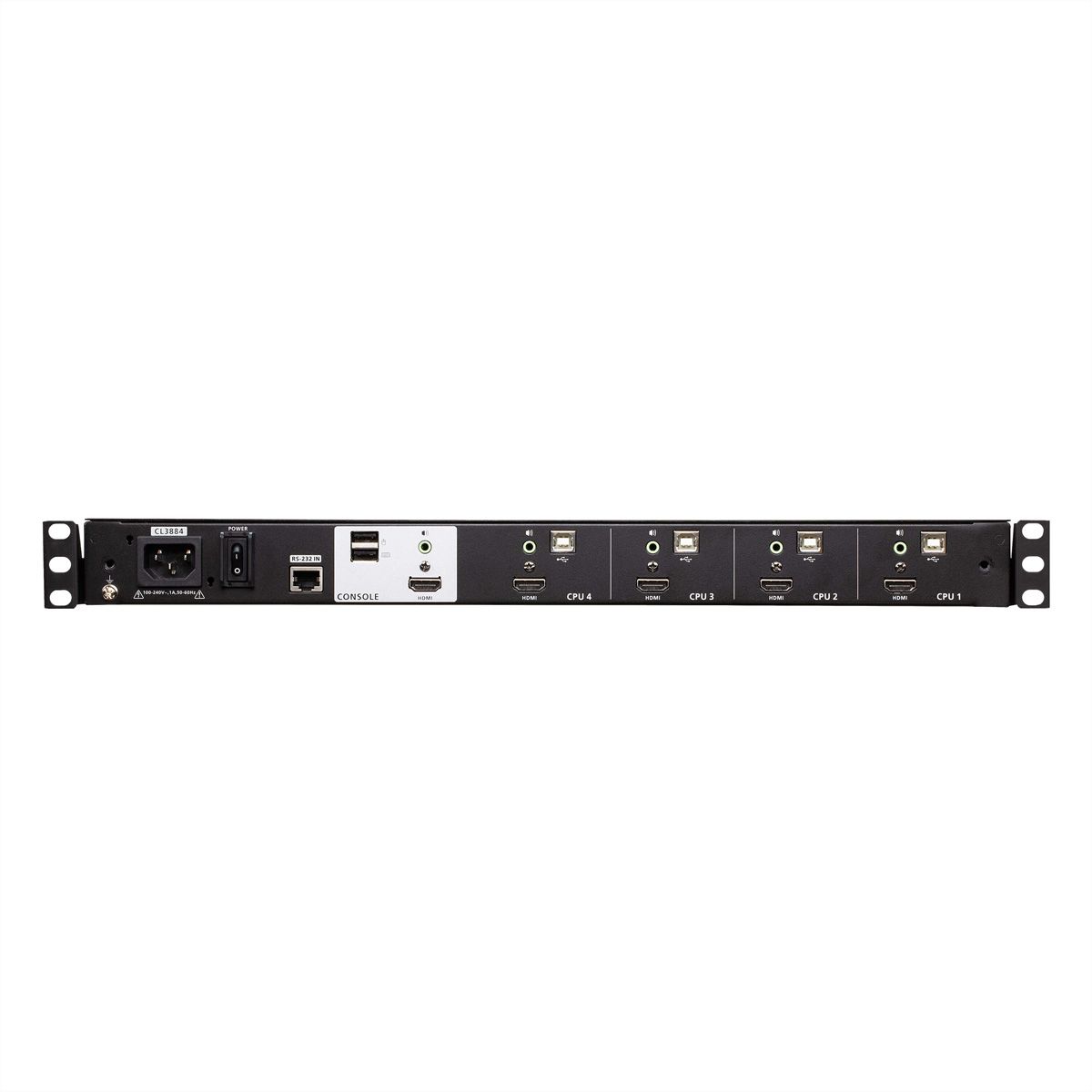 ATEN CL3884NW Commutateur KVM HDMI multivue LCD de 18,5" à deux rails USB 4 ports, FR-Layout