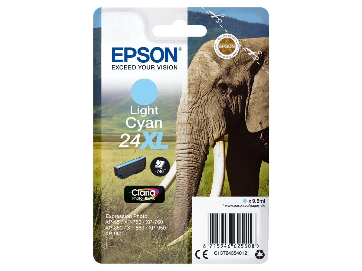 Epson Cartouche "Eléphant" - Encre Claria Photo HD Cc (XL)