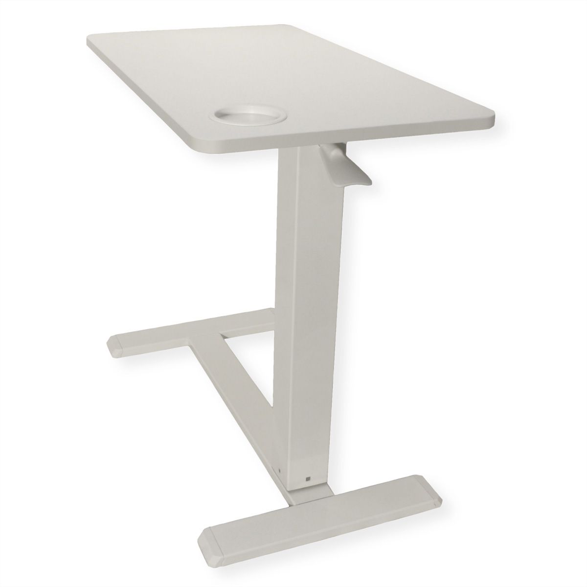 ROLINE Table d'appoint à vérin à gaz, réglable en hauteur, blanc