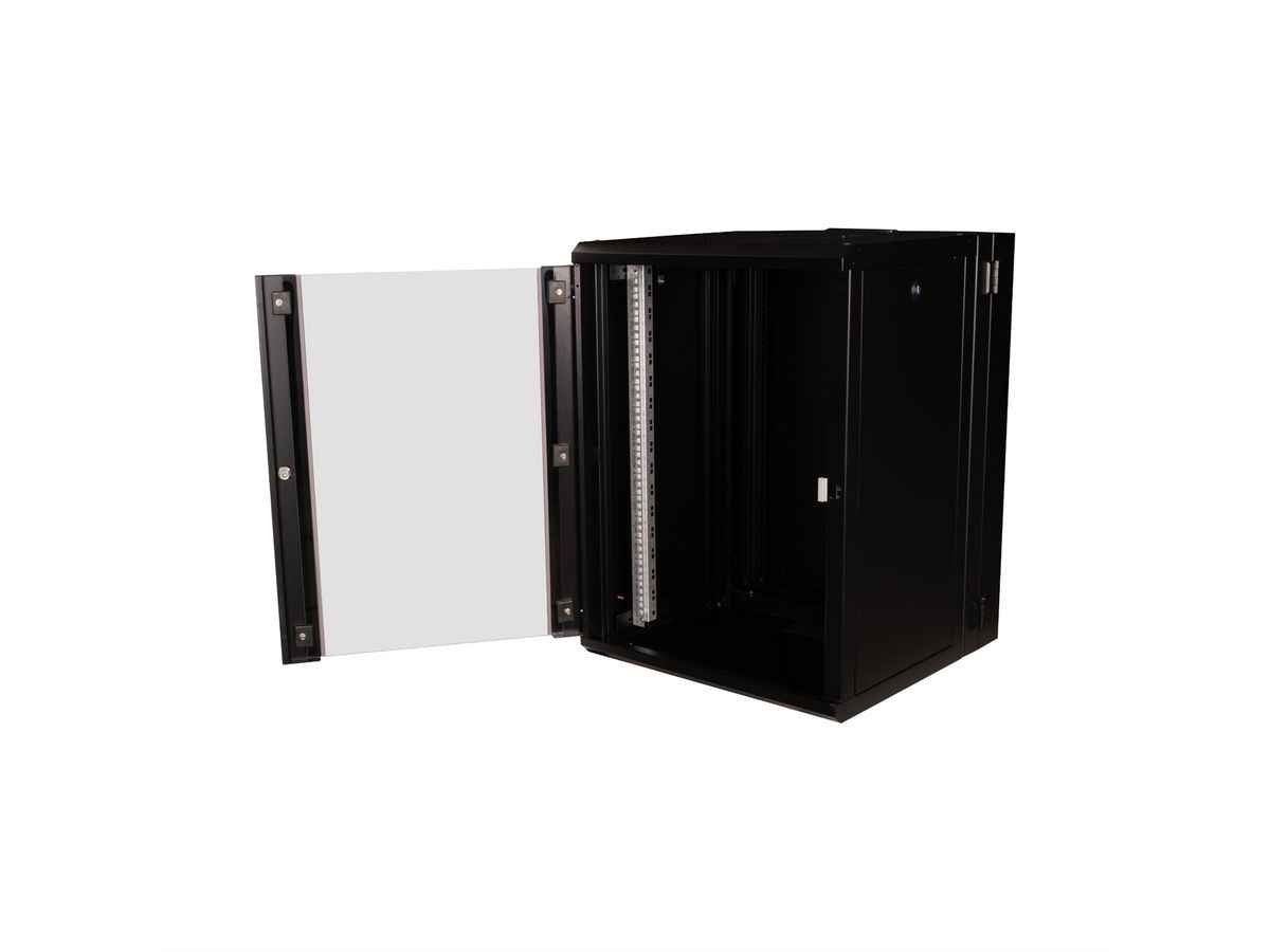ROLINE 19" Boîtier mural Pro 16U, 600x600 LxP pivotant en 2 parties noir