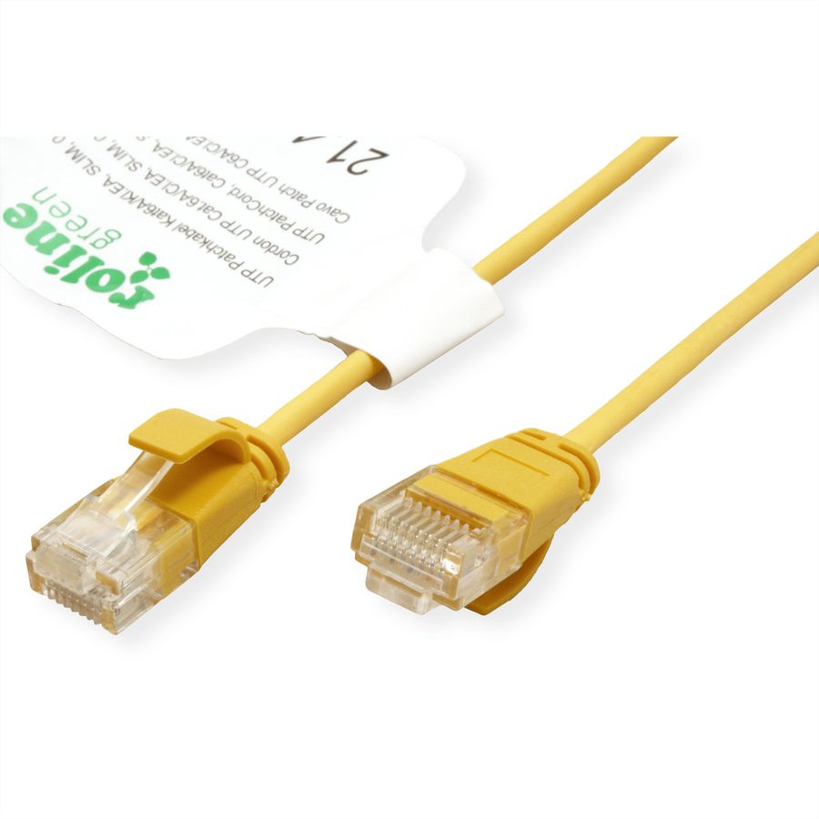 ROLINE GREEN Cordon Data Center UTP Cat.6A (Classe EA), LSOH, slim, jaune, 1 m