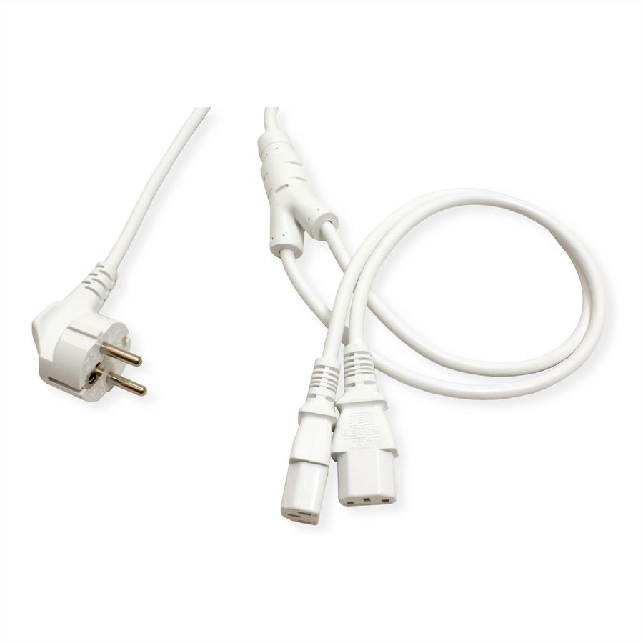 ROLINE Câble d'alimentation en Y, blanc, 2 m