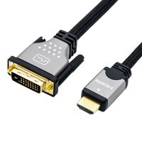 ROLINE Câble pour écran DVI (24+1) - HDMI, M/M, noir / argent, 2 m
