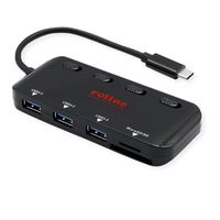 ROLINE Hub USB 3.2 Gen 1, 3 ports, type C, 1 port Cardreader
