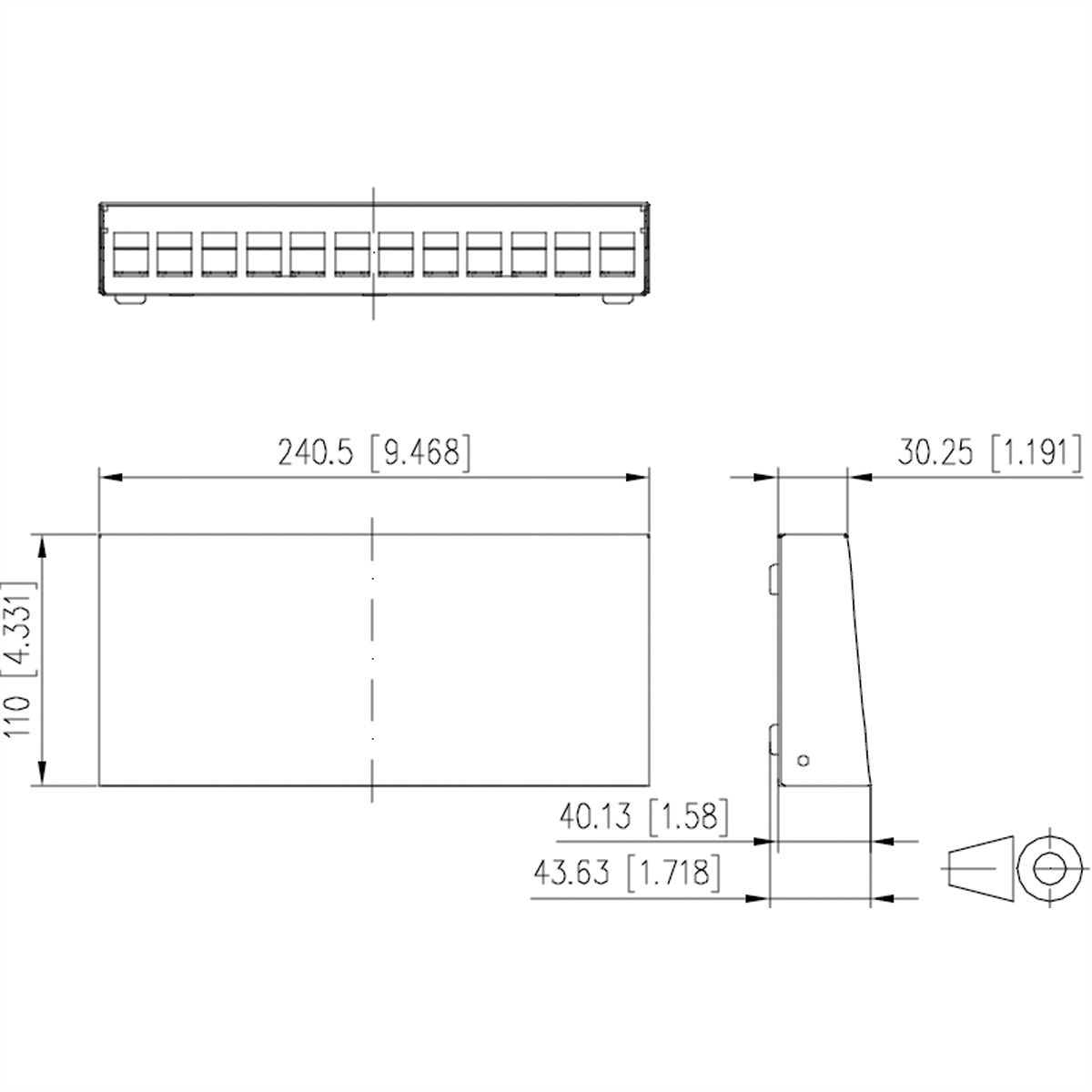 METZ CONNECT  Keystone boîtier en saillie 12 ports blanc pur, non équipé