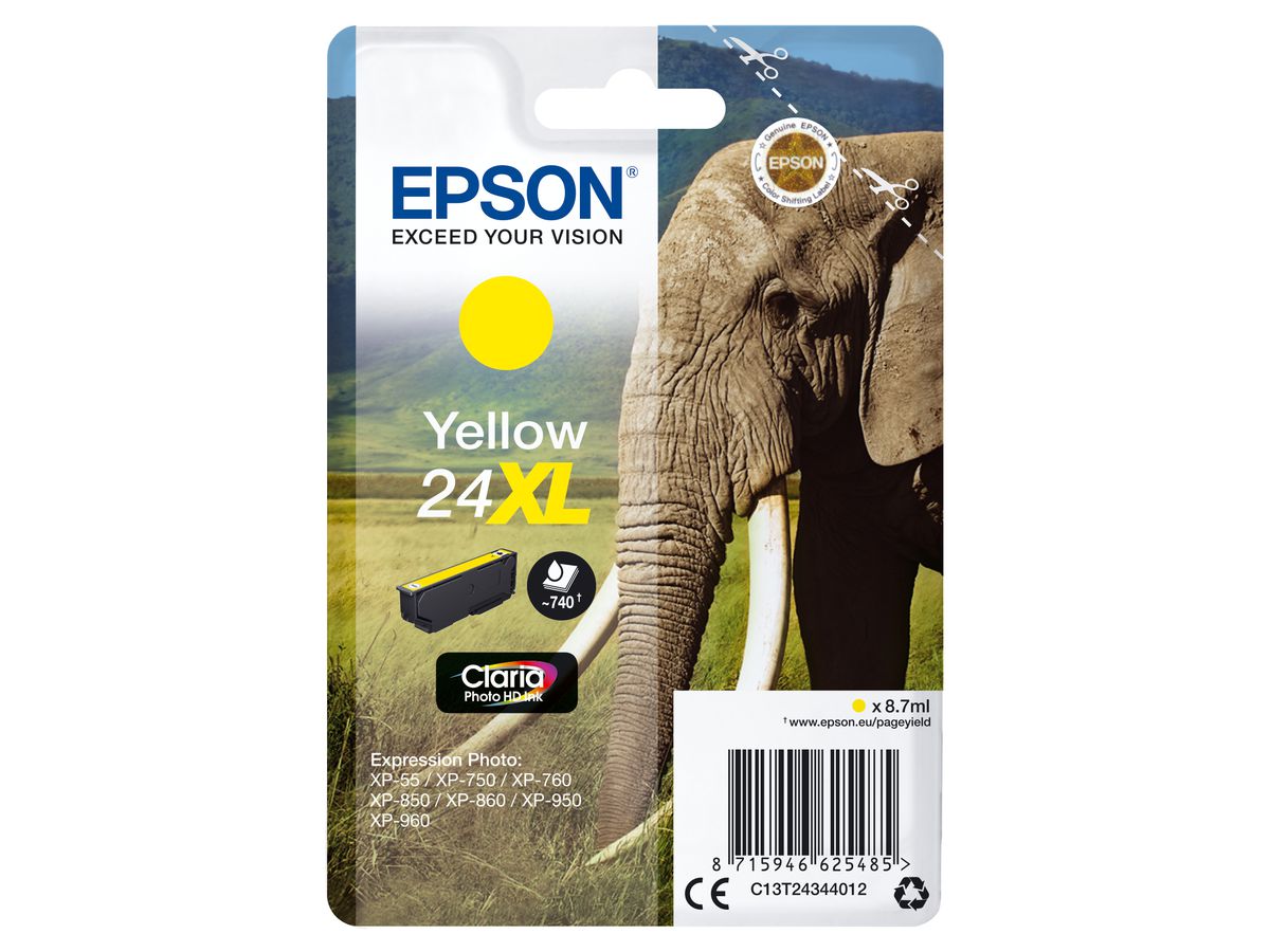 Epson Cartouche "Eléphant" - Encre Claria Photo HD J (XL)