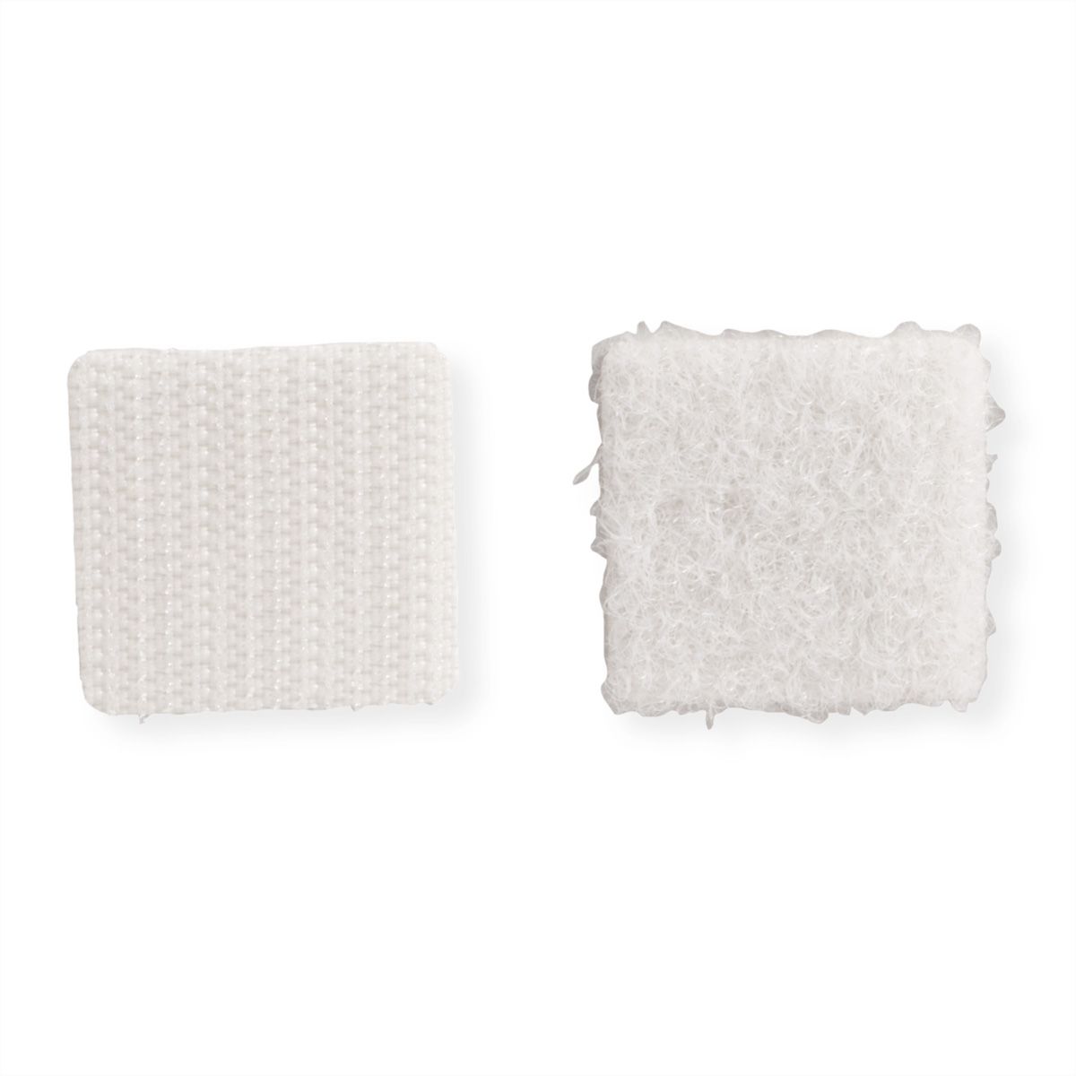 VELCRO® Boutons carrés 25x25mm x 24 blncs, crochets & velours autocollants
