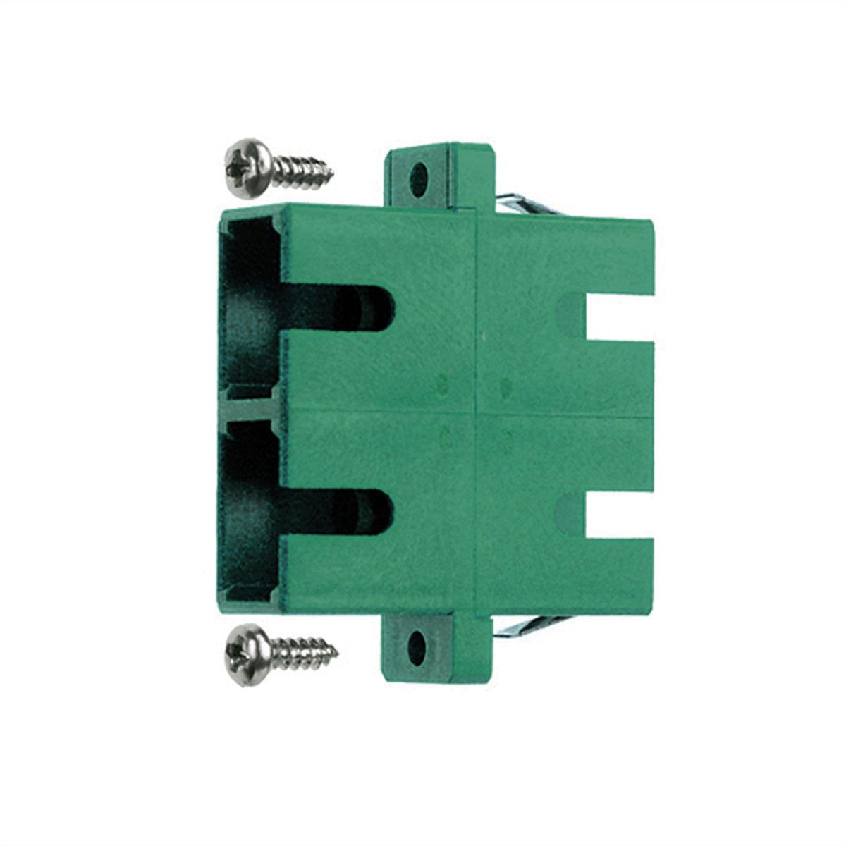 TELEGÄRTNER  Coupleur SC/APC Duplex, Singlemode, Manchon en céramique, boîtier en plastique, vert
