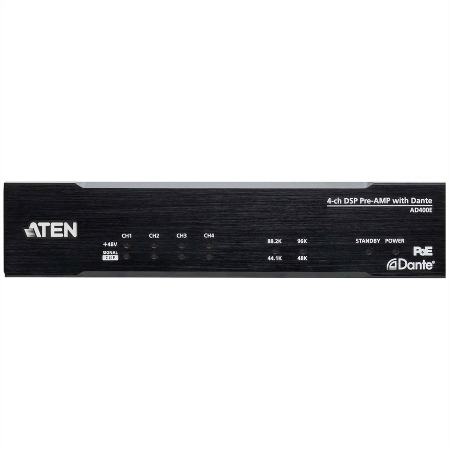 ATEN AD400E Préamplificateur micro/ligne 4 canaux avec DSP et sortie Dante