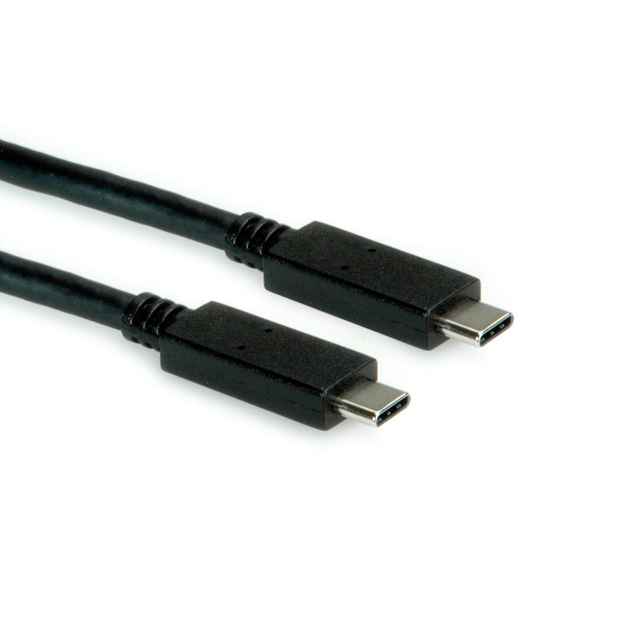 ROLINE Câble USB 3.2 Gen 2, avec PD, C-C, M/M, 4K UHD-1, 10Gbit/s, Emark, 100W, noir, 2 m
